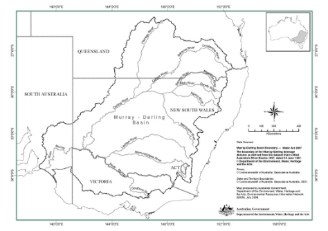 Map showing the Murray-Darling Basin