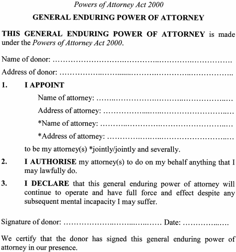 Powers Of Attorney Act 2000 Schedule 1 Forms 4420